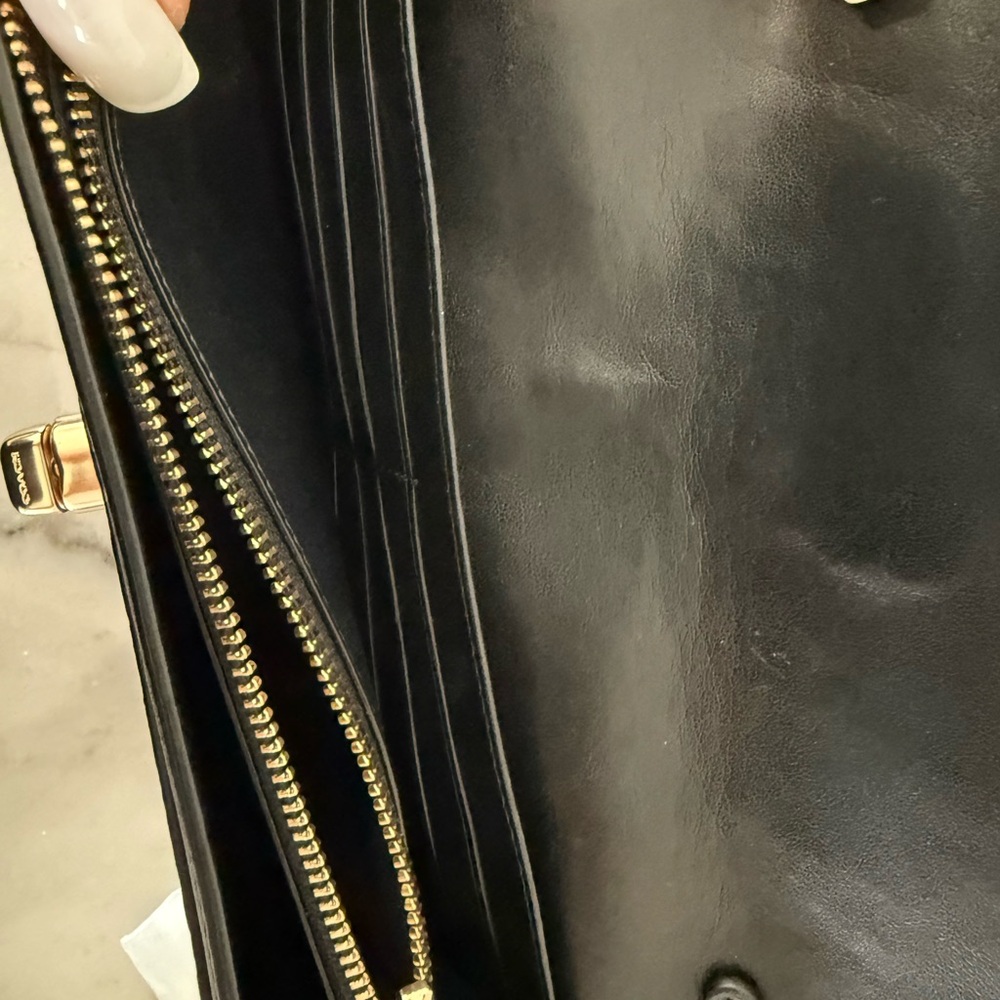 Coach Black Leather wristlet W/ chain strap - Picture 10 of 11